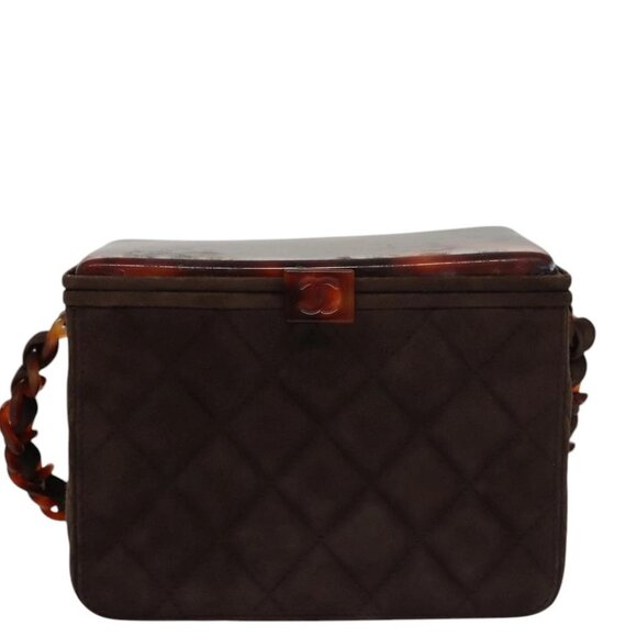 CHANEL Matelasse Hand Bag Suede Brown CC Auth - Picture 2 of 15